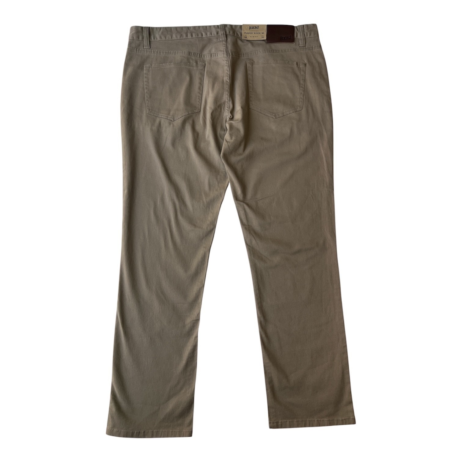 Ccs Jeans Mens 38x30 Slim Fit Stretch Skater Tan Khaki Y2k 90s Nwt New Casual — image 5 of 8